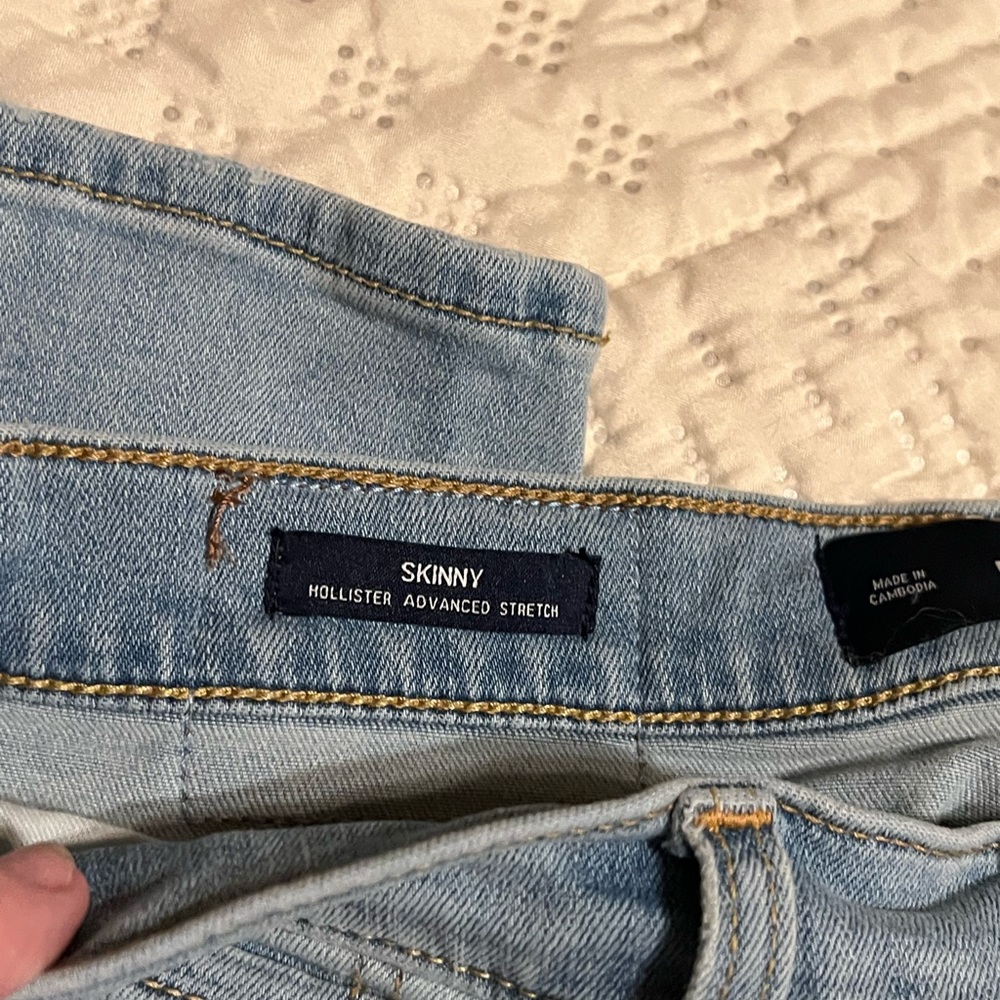 Hollister Skinny Jeans Light wash  Advanced Stretch 32x32  Bleach splatter - Picture 5 of 6